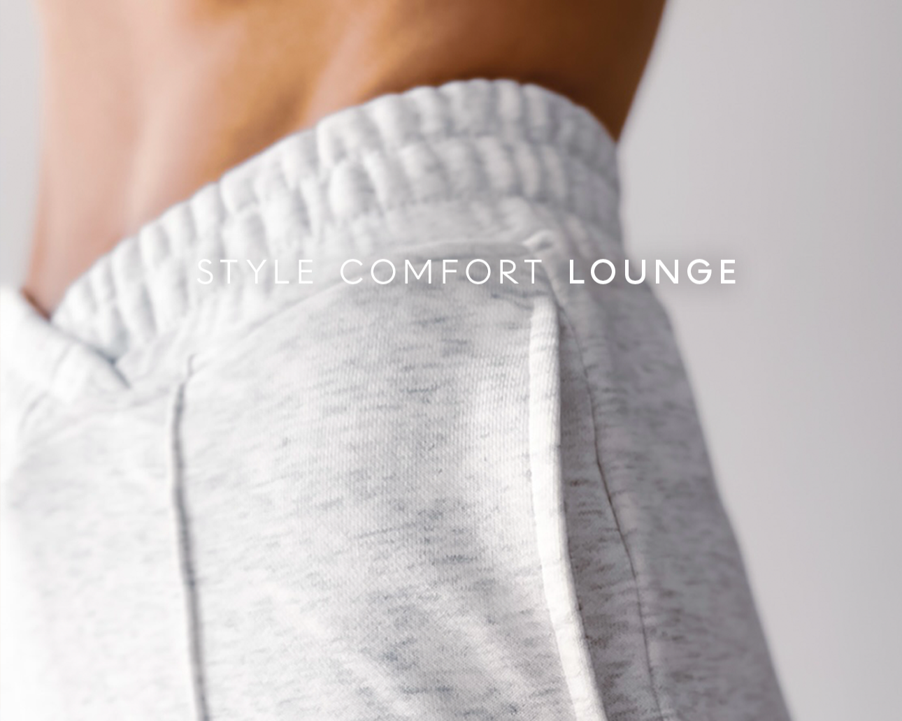 Rue Avenue Activewear Gray sweatpants with a RA logo on a white background
