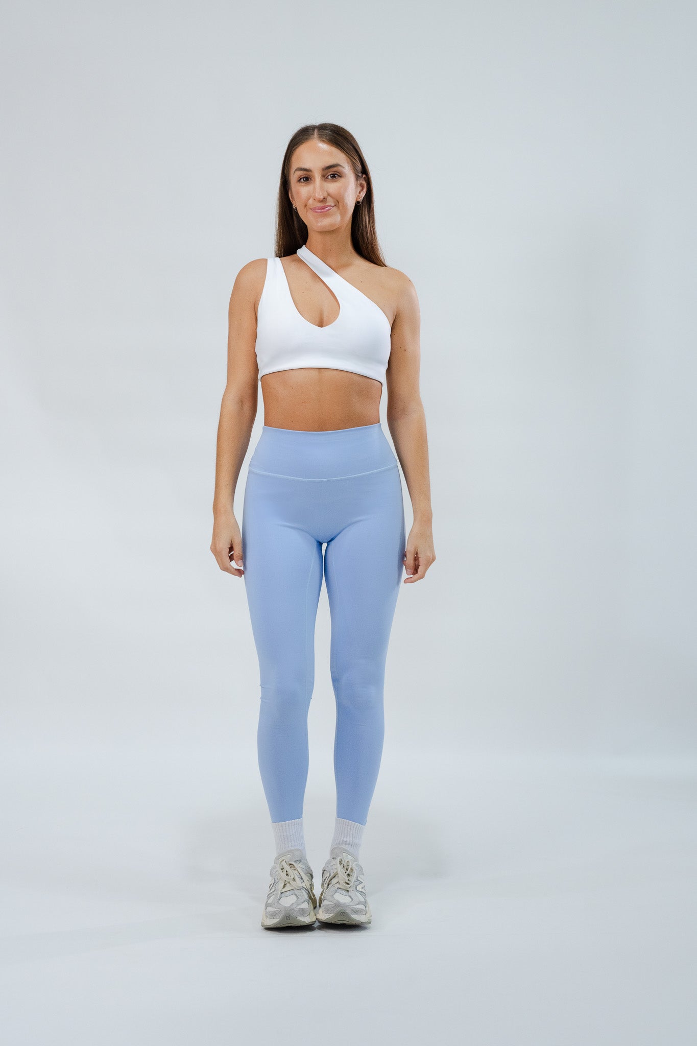 Asymmetrical Crop . WHITE - Rue Avenue Activewear