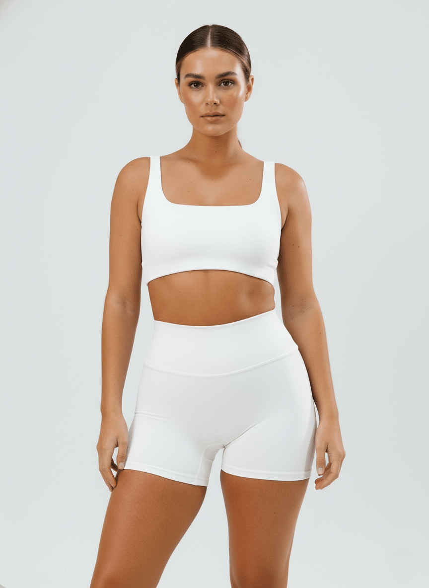 Bandage Crop . White - Rue Avenue Activewear